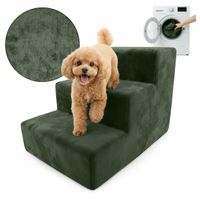 SCHODKI DLA PSA RAMPA 30cm KHAKI SCHODY DLA ZWIERZĄT 3 STOPNIE MAGIC VELVET