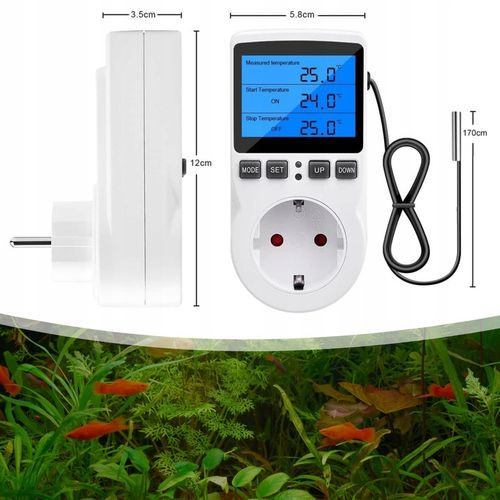 TERMOSTAT ELEKTRONICZNY REGULATOR TEMPERATURY GNIAZDO SIECI 230V max. 3680W na Arena.pl