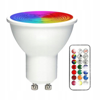 ŻARÓWKA KOLOROWA LED RGB 3W GU10+PILOT