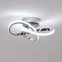 LAMPA SUFITOWA PLAFON LED NOWOCZESNY ŻYRANDOL SREBRNY 30W 6500K DO SALONU