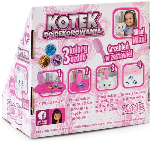 KOTEK DO DEKOROWANIA ZESTAW AKCESORIA pluszowy KOT MIAUCZY Natalia na Arena.pl