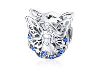Rodowany srebrny charms do pandora wróżka fariy cyrkonie srebro 925 BEAD165