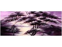 100X40CM ZEGAR DRZEWO SNÓW OBRAZ