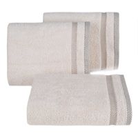 Puszysty ręcznik frotte z bordiurą RIKI 50X90 beżowy