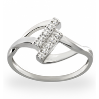 SREBRNY PIERŚCIONEK Z CYRKONIAMI PRÓBA SREBRA 925