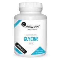 Aliness GLICYNA 800 mg AMINOKWAS 100 kap STRES PAMIĘĆ Nerwy Zasypianie SEN