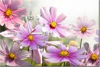 60CM 40CM ZEGAR OBRAZ DELIKATNE KWIATY DRUK PŁÓTNO RAMA