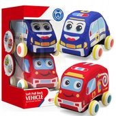 Pluszowe AUTKA AUTA SAMOCHODY miękkie NAPĘD 2 szt.