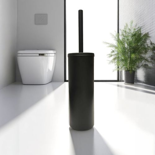 Szczotka do WC Toalety Wolnostojąca Stal Nierdzewna Czarna 9x40 cm Matowa na Arena.pl