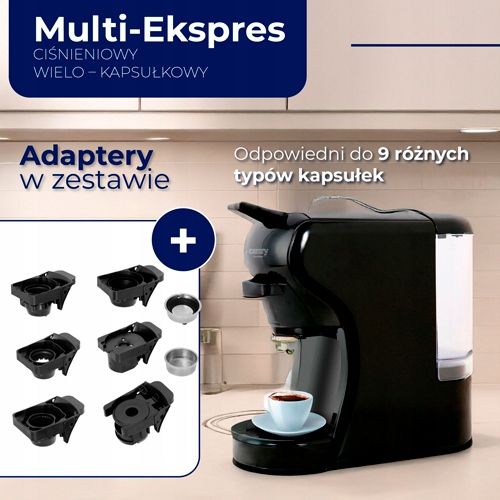 Multi-Ekspres Camry CR 4414 - 9 Typów Kapsułek, 19 Bar, Szybkie Parzenie na Arena.pl