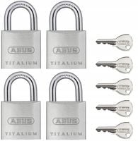 4 KŁÓDKI ABUS TITALIUM SYSTEM 1 KLUCZA 727 40