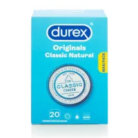 durex originals classic natural 20 szt. - klasyczne, lateksowe, 54 mm