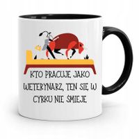 Kubek Czarny Dla Weterynarza Kto Pracuje Jako Z Nadrukiem Ze Zdjęciem