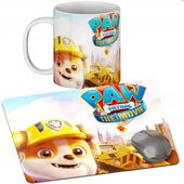 ZESTAW KUBEK + PODKŁADKA - PSI PATROL PAW PSY - PREZENT WIELE WZORÓW + IMIĘ