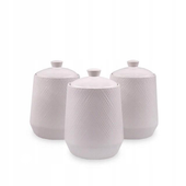 Zestaw Ceramicznych pojemników 3 elementy 'WHITE'