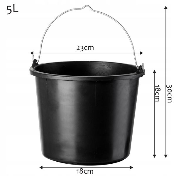 WIADRO PLASTIKOWE BUDOWLANE GOSPODARCZE 5L 20SZT zdjęcie 3