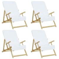 Ręczniki plażowe, 4 szt., białe, 60x135 cm, tkanina, 400 g/m²