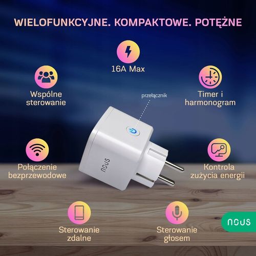 Inteligentne gniazdko WiFi NOUS A7 TUYA WATOMIERZ PROGRAMATOR TIMER 16A na Arena.pl