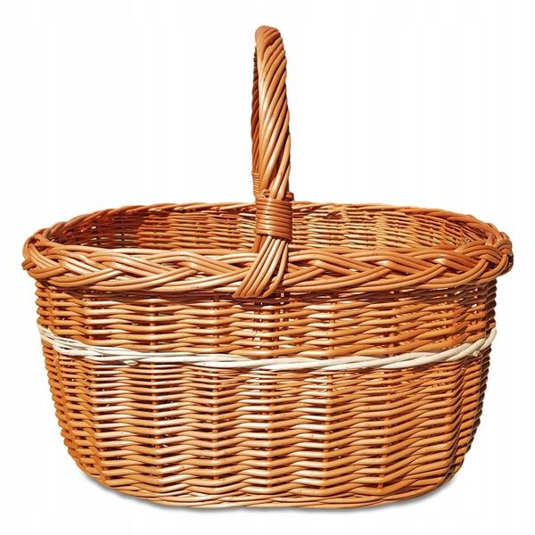 KOSZ WIKLINOWY KOSZYK NA ZAKUPY PIKNIK GRZYBY zdjęcie 1