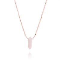 naszyjnik stal szlachetna pozłacana 14k złotem kryształ górski nst1602