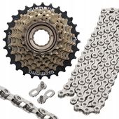 KOMPLET WOLNOBIEG SHIMANO 7-rzędowy 14-28T MF-TZ500 + ŁAŃCUCH PYC ZESTAW