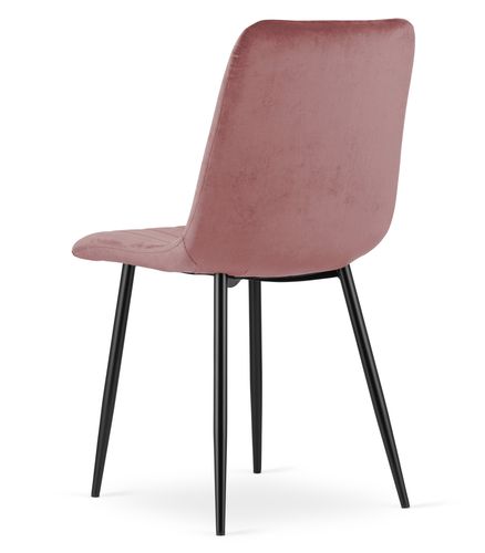 Krzesło LAVA - różowy aksamit / nogi czarne x 1 na Arena.pl
