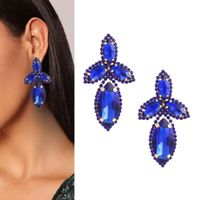 Kolczyki złote niebieskie kobaltowe okazałe duże cyrkonie efektowne glam