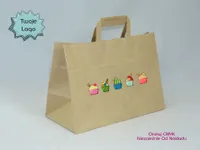 Torba papierowa beżowa z nadrukiem 100 sztuk35 x 17 x 24 cm