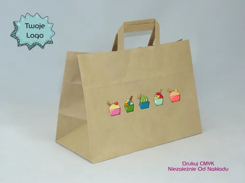 Torba papierowa beżowa 35 x 17 x 24 cm na Arena.pl