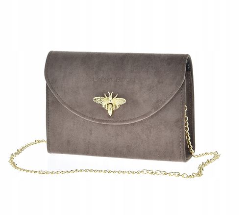 Laura Biaggi - torebka wizytowa na łańcuszku pszczoła fango zamsz P237 na Arena.pl