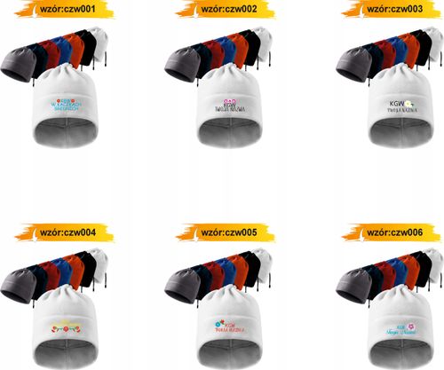 CZAPKA ZIMOWA Z DOWOLNYM HAFTEM koło gospodyń wiejskich + twój napis KGW na Arena.pl