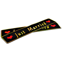 Tablice rejestracyjne ślubne Just Married złote