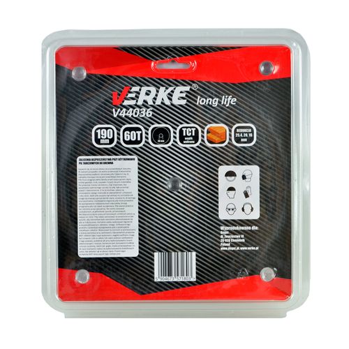 PIŁA TARCZA WIDIOWA DO CIĘCIA DREWNA 190x30 60 ZĘBÓW VERKE V44036 na Arena.pl