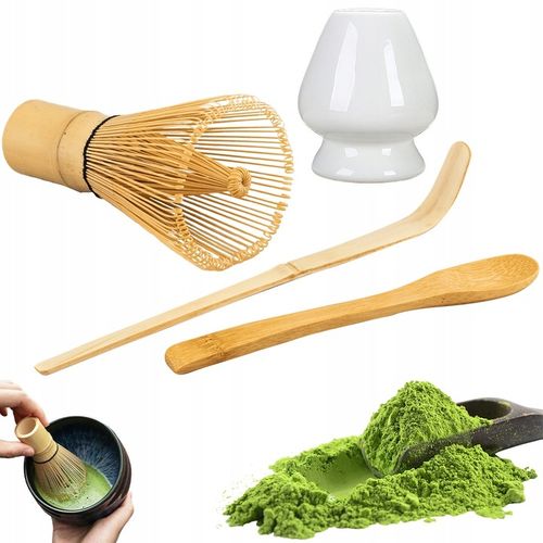ZESTAW DO HERBATY MATCHA, ZESTAW MIOTEŁKA MATCHA, Z TRZEPACZKĄ 4W1 CERAMIKA na Arena.pl