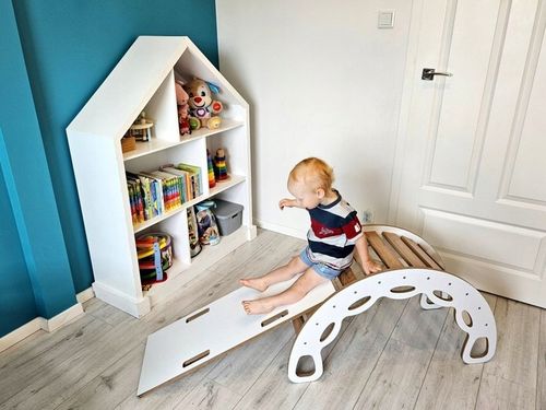 Bujak Montessori + ścianka/zjeżdżalnia biało-dębowy BM-310 na Arena.pl