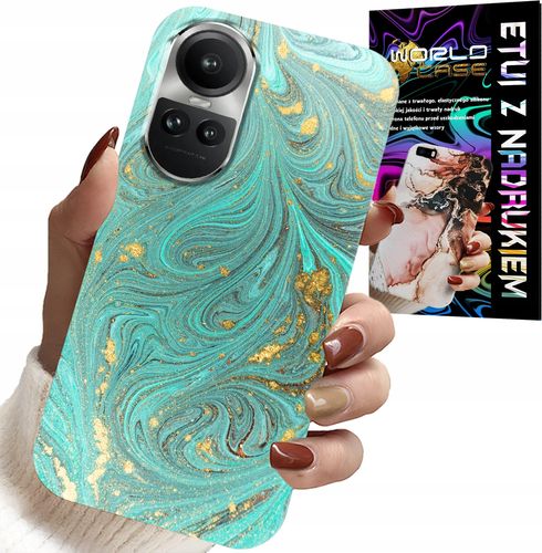 ETUI DO OPPO RENO10 PRO 5G - MARMURKOWE WZORY + FOLIA HYDROŻEL na Arena.pl