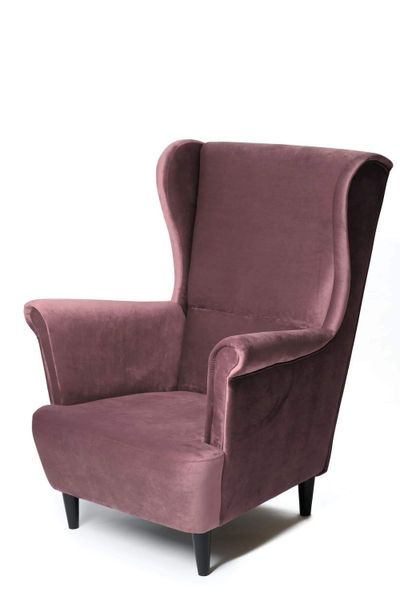 Fotel Uszak styl skandynawski na drewnianych nóżkach zdjęcie 1