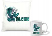 Zestaw PODUSZKA + KUBEK PREZENT DLA BRAMKARZA z nadrukiem różne wzory
