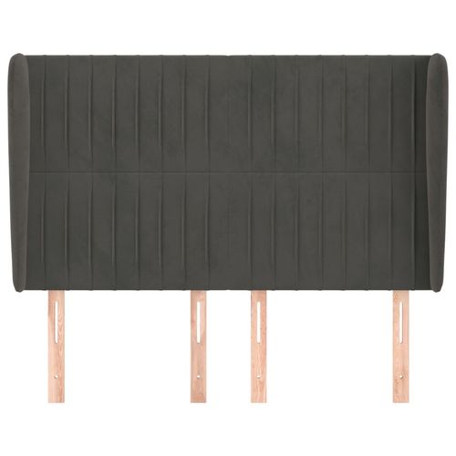 Zagłówek uszak, ciemnoszary, 147x23x118/128 cm, aksamit na Arena.pl