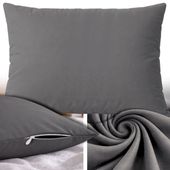 POSZEWKA NA PODUSZKĘ 70x80 CM DUŻA MIĘKKA GŁADKA Z BAWEŁNĄ OEKO-TEX CIEMNY SZARY