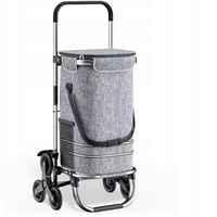 SKŁADANY WÓZEK TORBA NA ZAKUPY NA KÓŁKACH SZARY