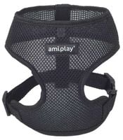 AMIPLAY Szelki dla psa maltańczyka yorka bezuciskowe przewiewne S czarne