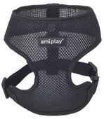 AMIPLAY Szelki dla psa maltańczyka yorka bezuciskowe przewiewne S czarne