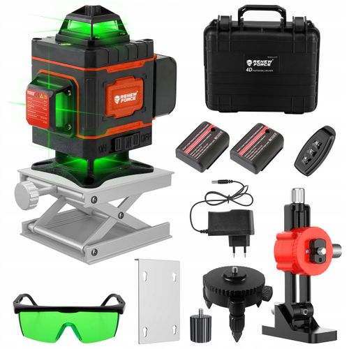 LASER KRZYŻOWY 360 STOPNI 16 LINII POZIOMICA LASEROWA PŁASZCZYZNOWA PILOT na Arena.pl