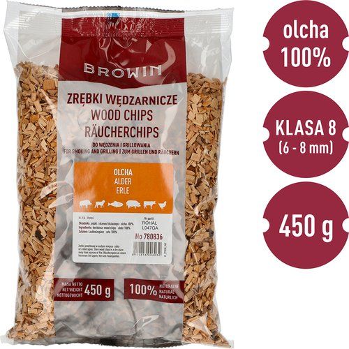 Zrębki do wędzenia/grillowania, olcha, 450 g, kl. 8 na Arena.pl