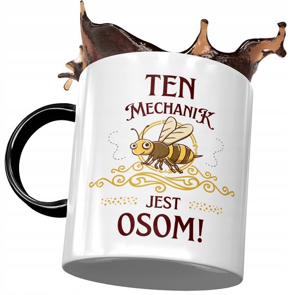 Kubek Czarny Mechanika Ten Mechanik Jest Osom Z Nadrukiem Ze Zdjęciem zdjęcie 1