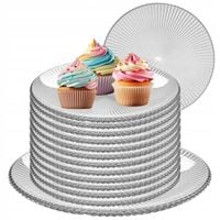 SZKLANE TALERZYKI DESEROWE DO CIASTA PATERA ZESTAW 13 SZT SPODEK NA DESER