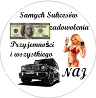 Opłatek na tort Urodziny 18 30 40 50 60 Balony Szampan Buty Szpilki