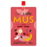 OWOLOVO MUS JABŁKO-BANAN-WIŚNIA 200G