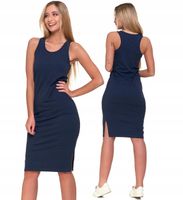 SUKIENKA DAMSKA BAWEŁNIANA TUBA GŁADKA GRANATOWA DO KOLAN WYGODNA MORAJ M